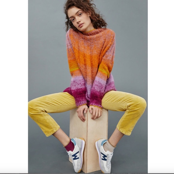 NWT Anthropologie Perri Ombre Tunic Sweater Pink Medium - Picture 3 of 5